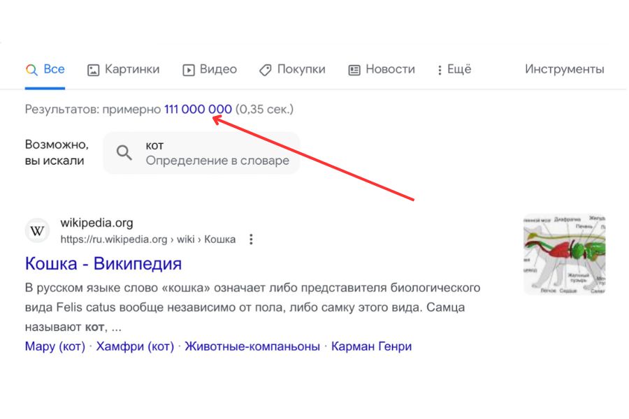 Запрос кот в Google 